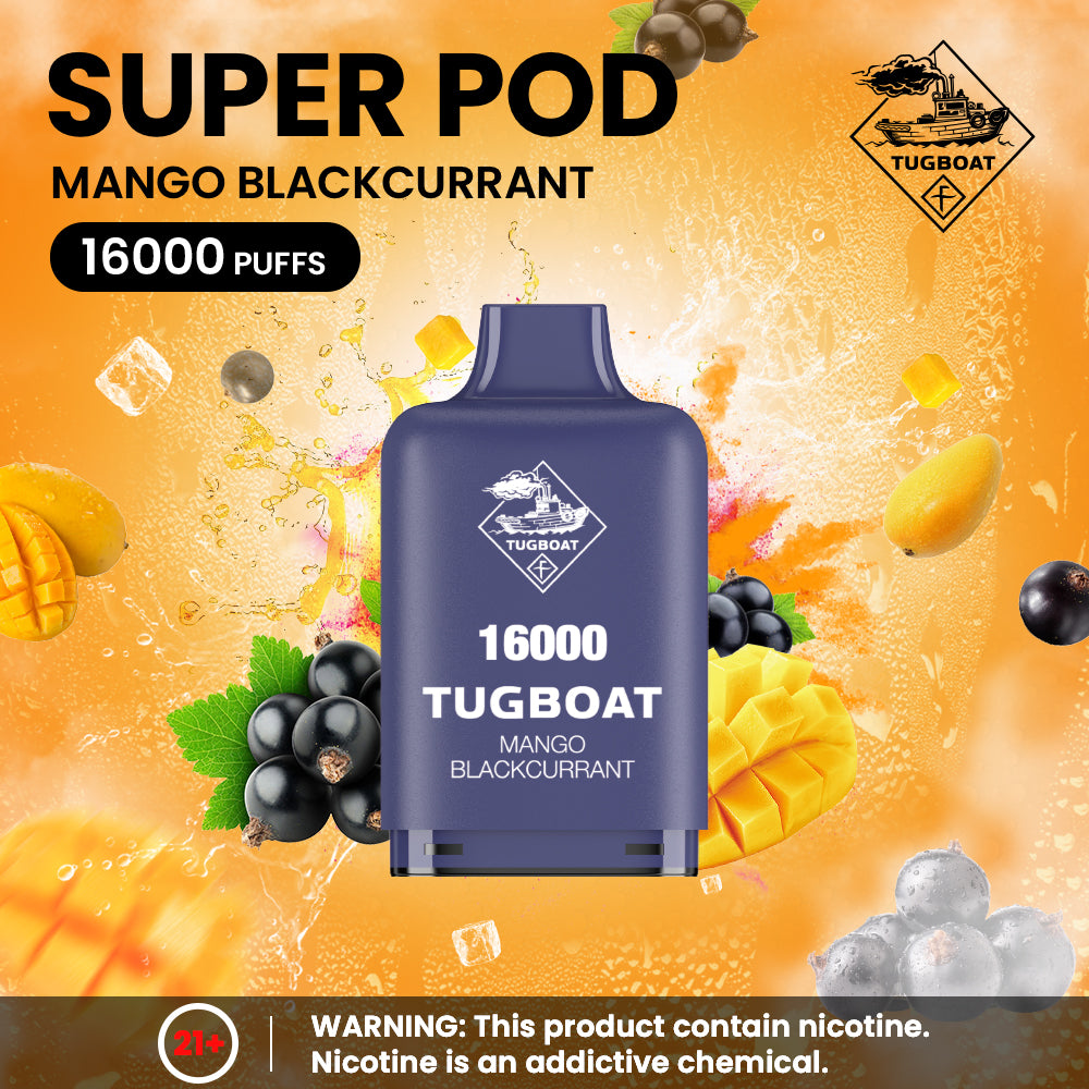 Tugboat Super 16000 Puff Disposable Cartridge | 5% Nic Salts (Without Battery Pack) NM